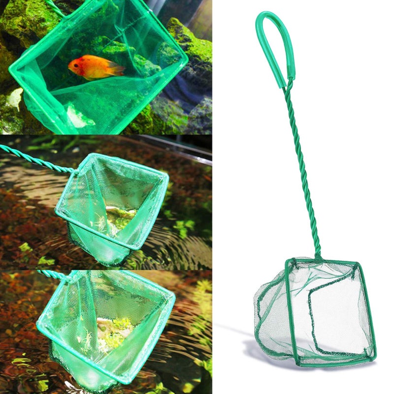 DSSPORT 2 Pack Aquarium Fish Nets, DSSPORT 4 Inch Small Mesh Fish Catch Nets with Plastic Handle Green (Pine Green) - Image 4